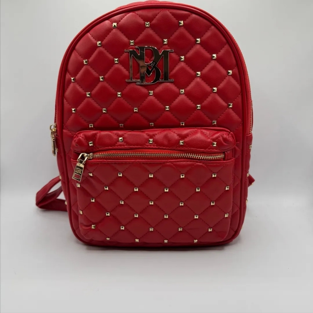 Badgley Mischka New Quilted Backpack Red
